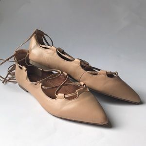 Gap tan lace up ballet flat